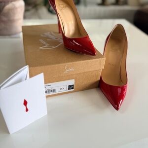 Christian Louboutin Kate Pumps – Size 35.5 – 100mm Heel – Red Patent Leather